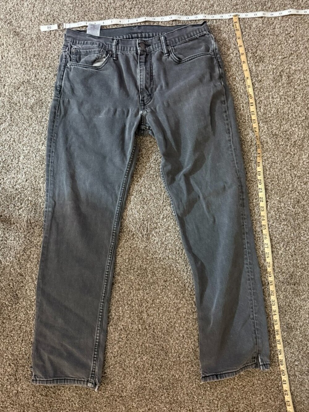 Levis 511 Slim Fit Grey Denim Jeans Mens Size 36x32 Faded Wash